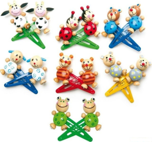 Dřevěná bižuterie - Sponky vlasové, Zvířátka, 14ks (Legler)