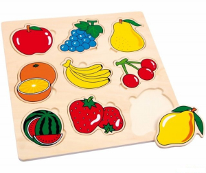 Puzzle vkládací - Ovoce, 9ks (Legler)